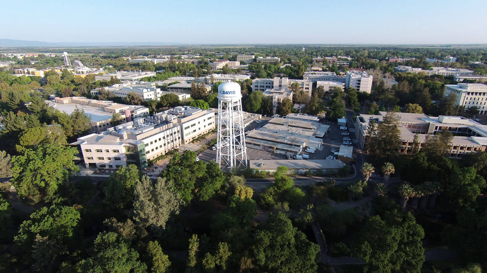 Wide aerial view of the UC Davis campus. A lot is happening, keep up with the news, here.